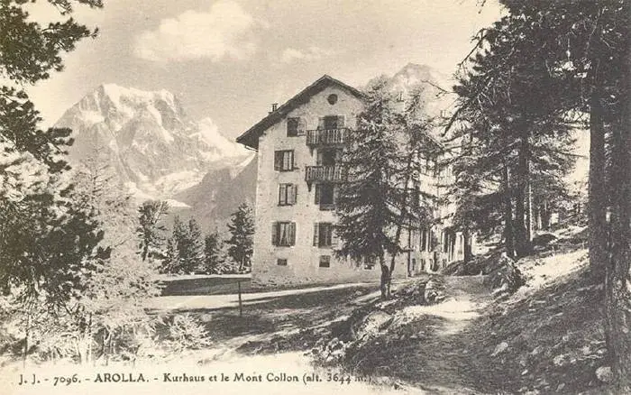 Historic facade of the Grand Hôtel & Kurhaus Arolla — 1896 archive
