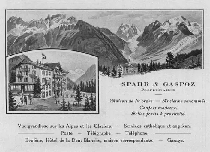 Period advertising poster — Spahr & Gaspoz Proprietors